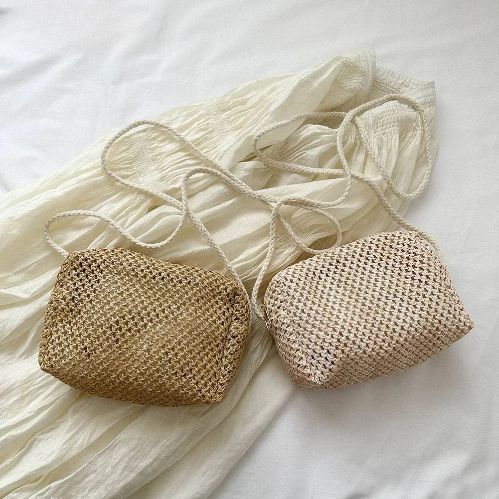 Women's Woven Straw Crossbody Bag – Summer Beach Shoulder Purse Crossbody Shoulder Bag Richie's