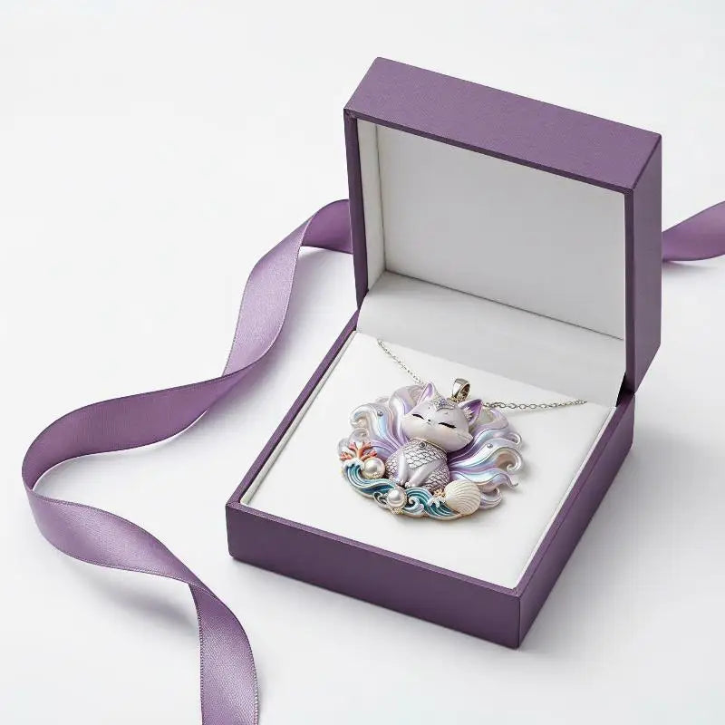 Nine-Tailed Fox Enamel Pendant Necklace | Chinese Mythology Enamel Pendant Necklace Richie's