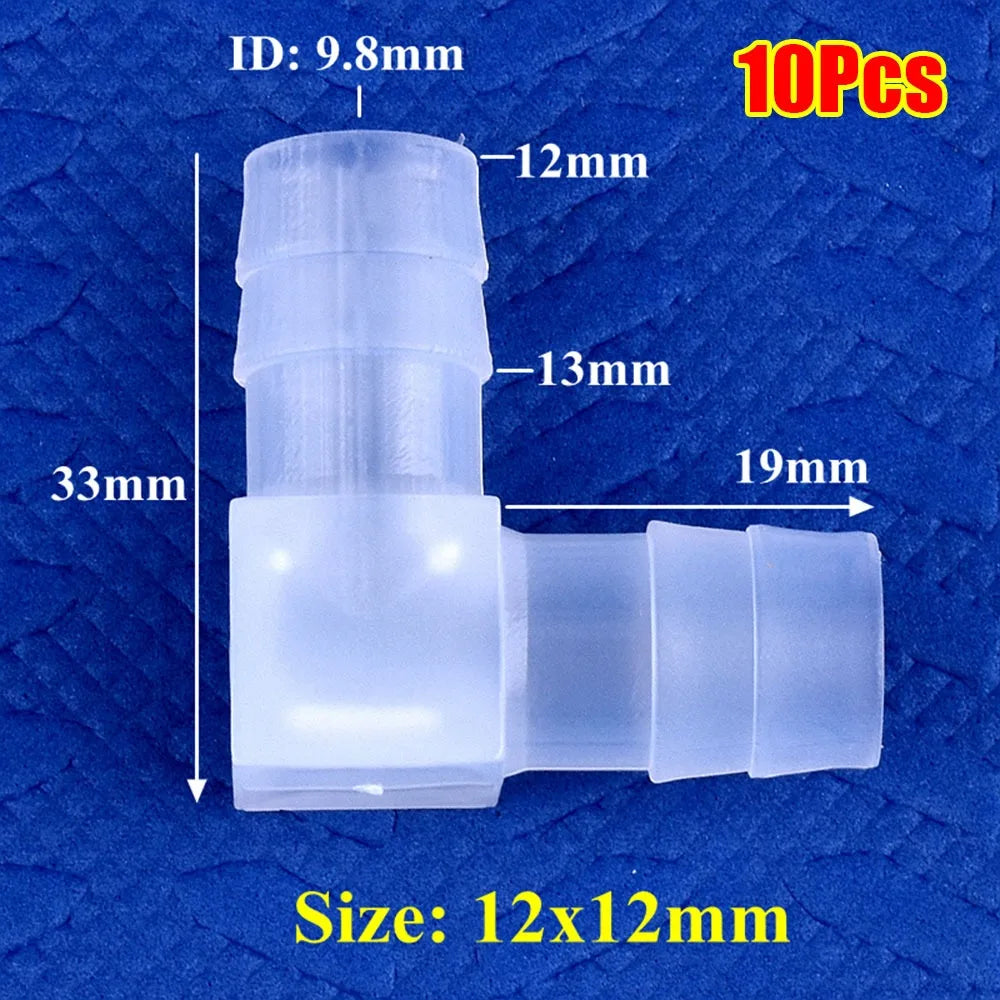 10Pcs 90° PP Elbow Hose Connectors 4–20mm Aquarium Fittings Hose Elbow Fittings Richie's 10Pcs 12mm 16mm