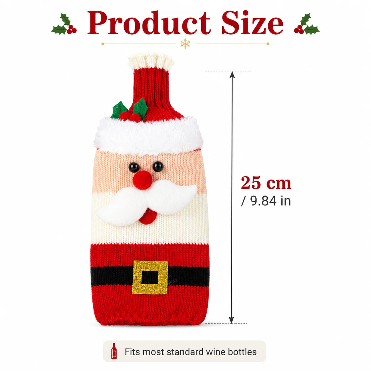 Santa Claus Knit Wine Bottle Sleeves | Christmas Gift Wrap Wine Bottle Sleeve Richie's