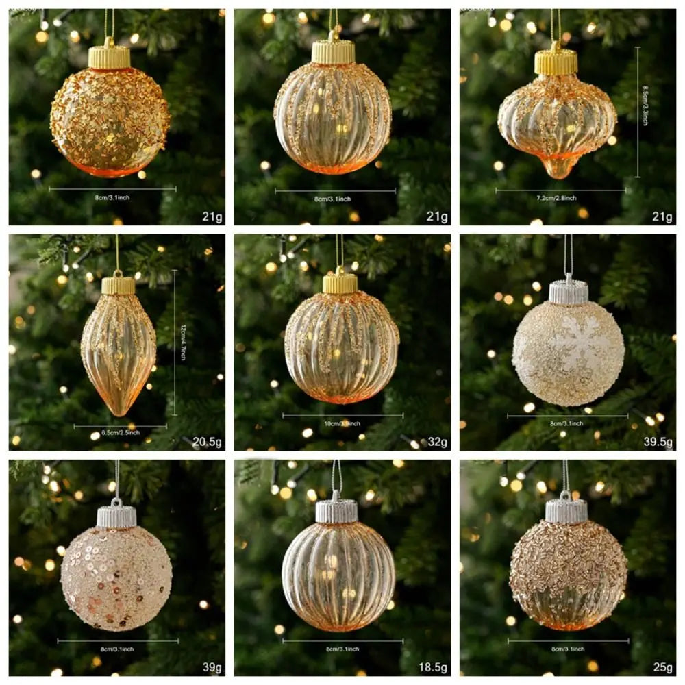 Sequin Christmas Bauble Shatterproof Hollow Plastic Xmas Ornament Christmas Ornament Richie's