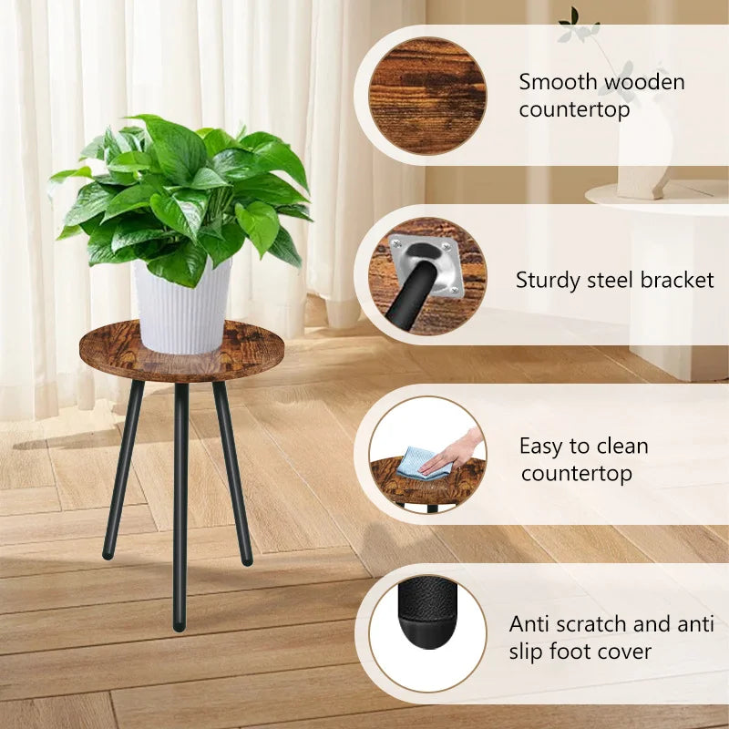 Metal Indoor Plant Stand Small Round Flower Rack Modern Style Indoor Plant Stand Richie's