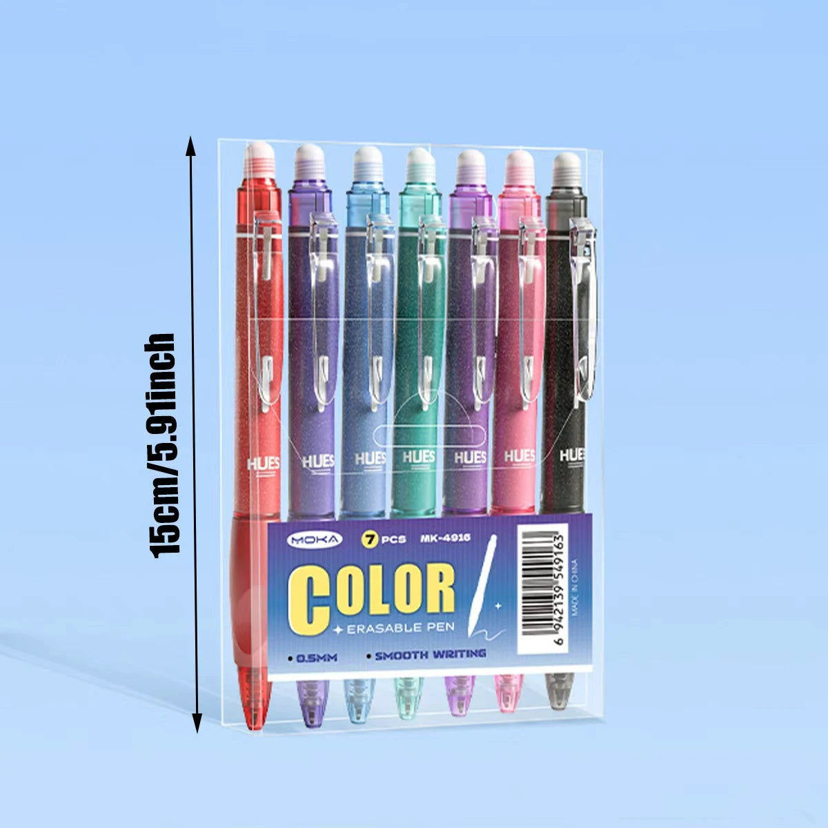 7-Piece Glitter Erasable Gel Pens – 0.5mm Multicolor Fine Nib Erasable Gel Pens Richie's