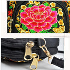 Vintage Boho Hmong Embroidery Women's Canvas Shoulder Bag Embroidery Shoulder Bag Richie's
