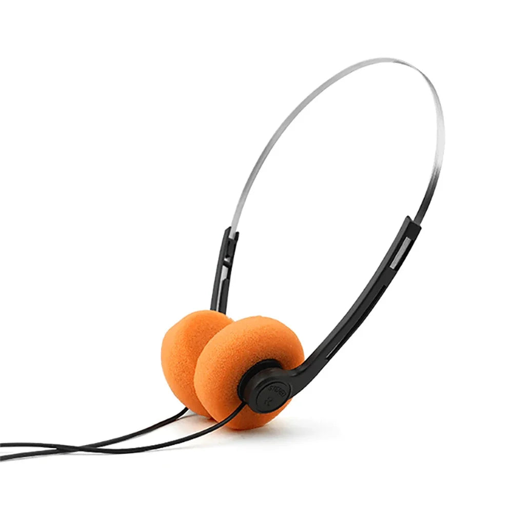 FUCHU Retro Wired On-Ear Headphones 3.5mm Vintage Style Wired On-Ear Headphones Richie's orange