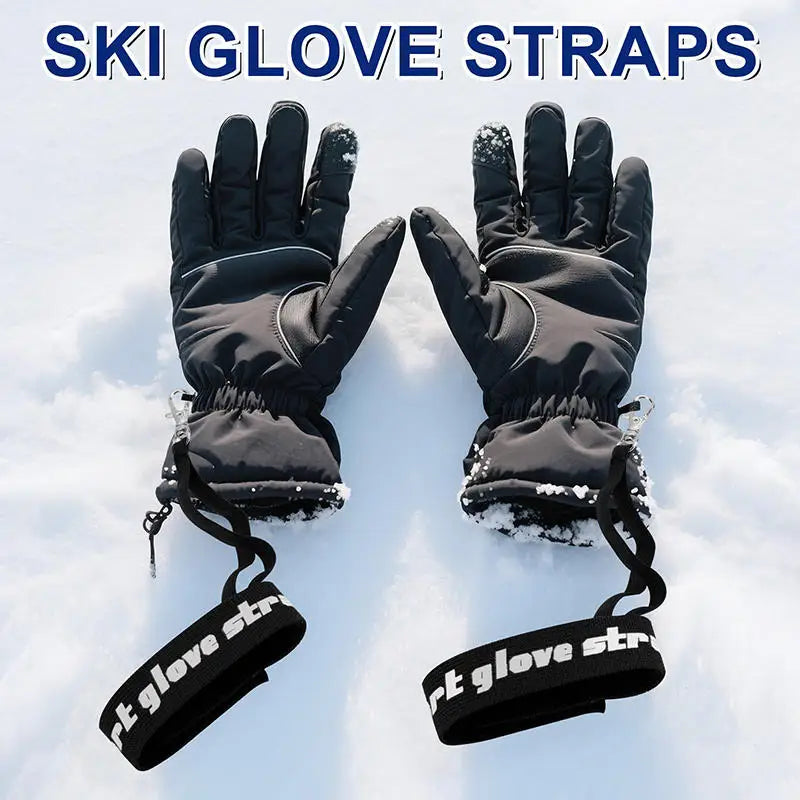 Elastic Wrist Straps for Ski & Snowboard Gloves | Unisex Ski Glove Strap Richie's