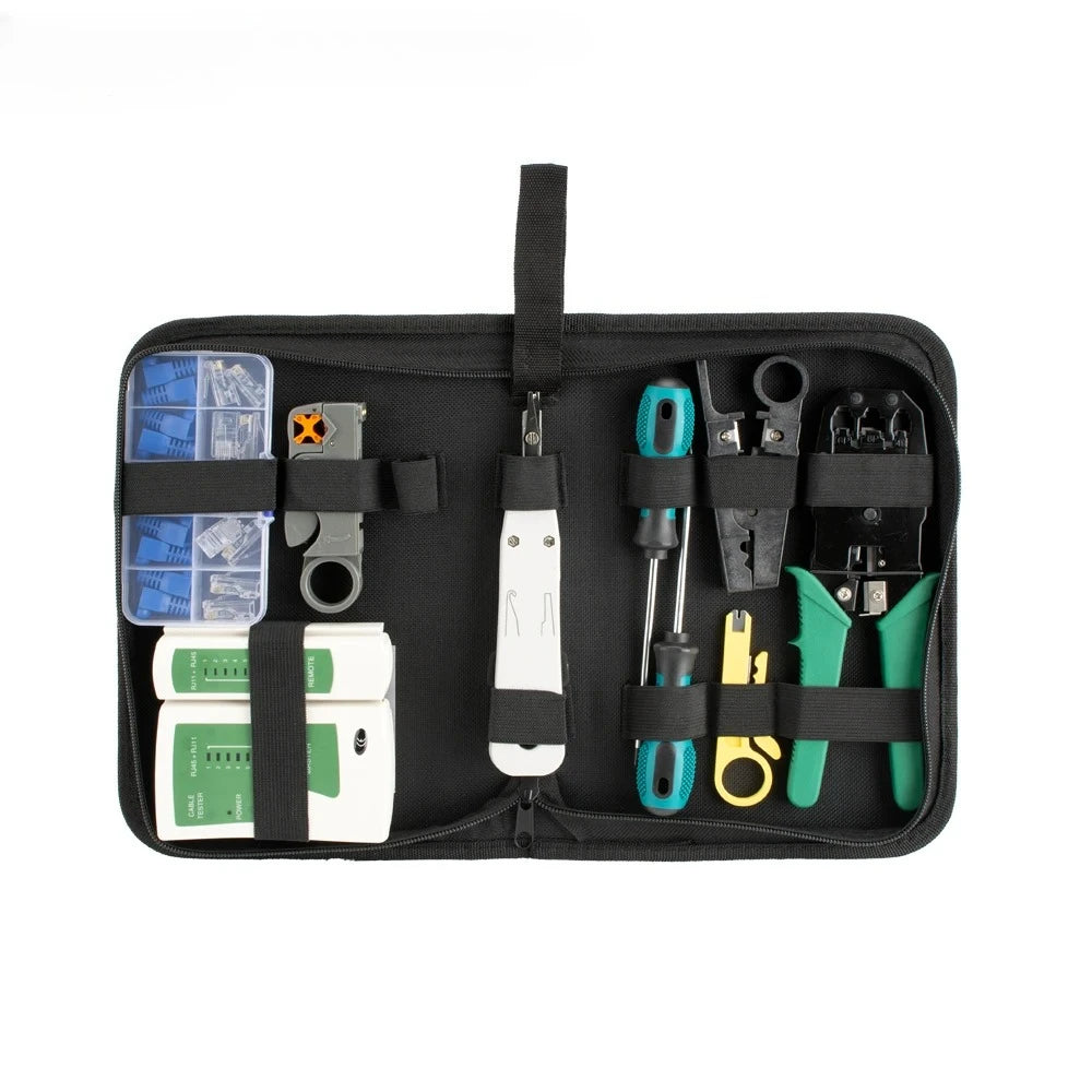 RJ45 Crimping Tool Kit – Network Tester, Stripper & Cat5 Plugs Network Crimping Kit Richie's