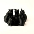 3D Printed Black Cat Ring Candle Holder Set of 6 | PLA Candle Holder Set Richie's a