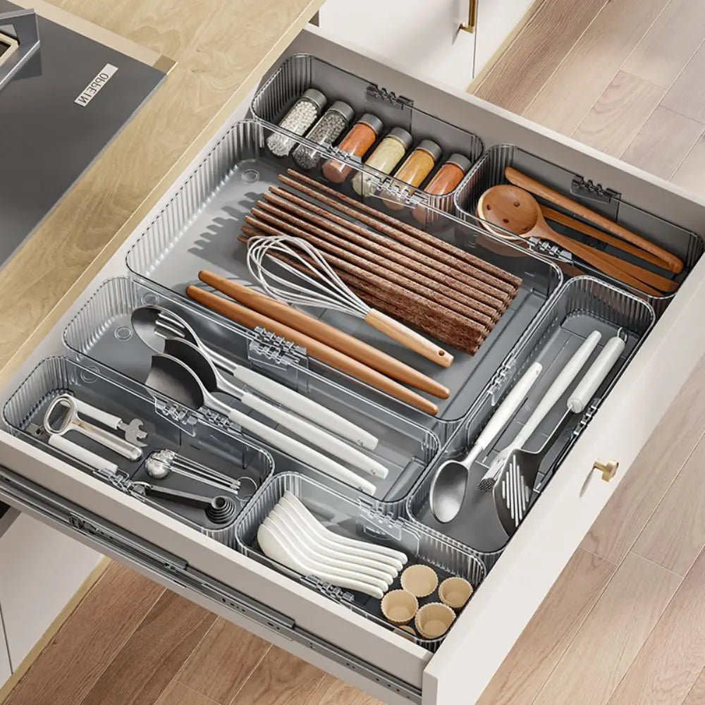 Expandable Drawer Organizer Tray – Adjustable Clear Divider Drawer Organizer Tray Richie's