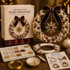 DIY Pearl Bead Christmas Wreath Kit – 30cm Holiday Craft Set DIY Craft Kit Richie's C