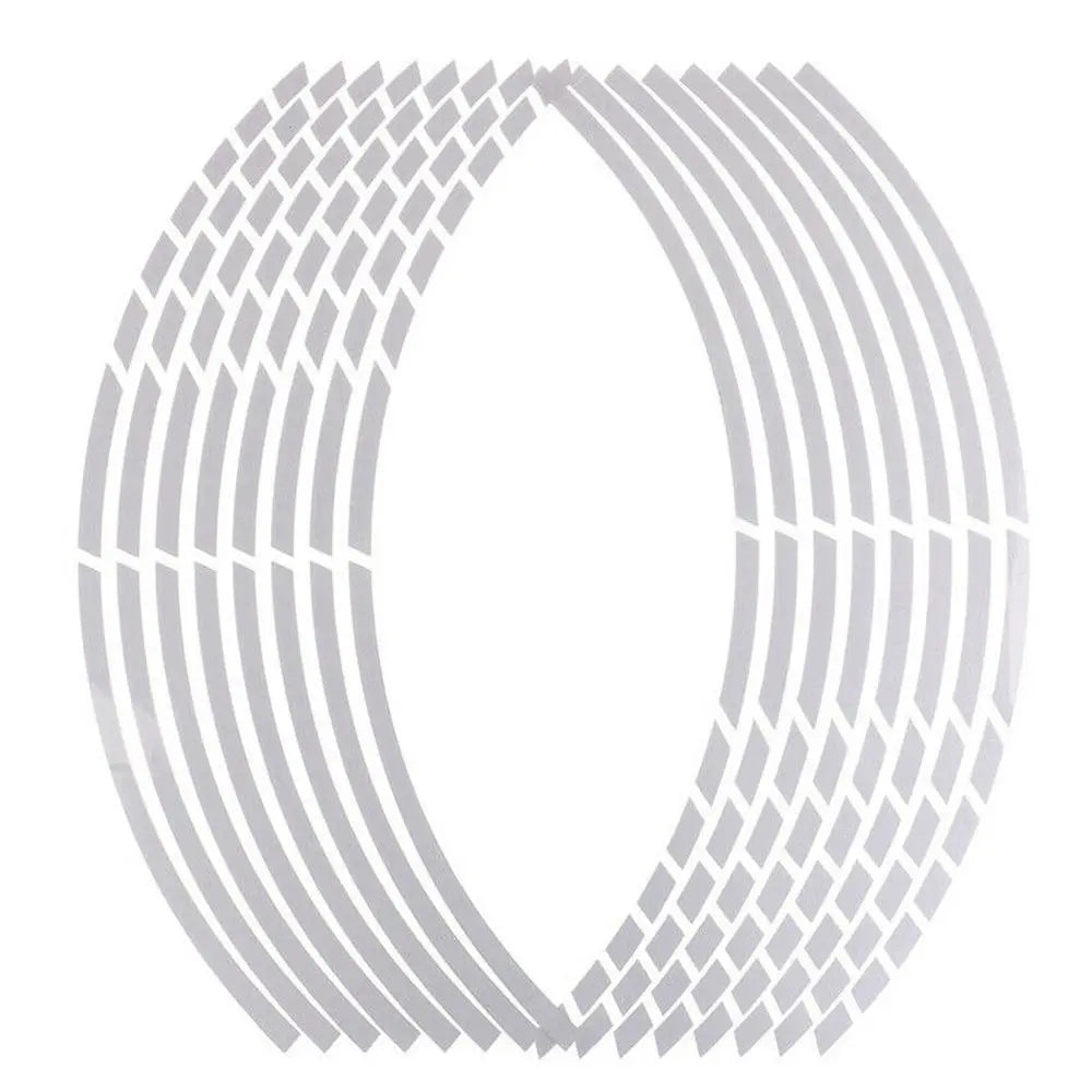 Reflective Wheel Rim Tape Sticker Strips for Motorcycle & Bike Wheel Rim Sticker Richie's white