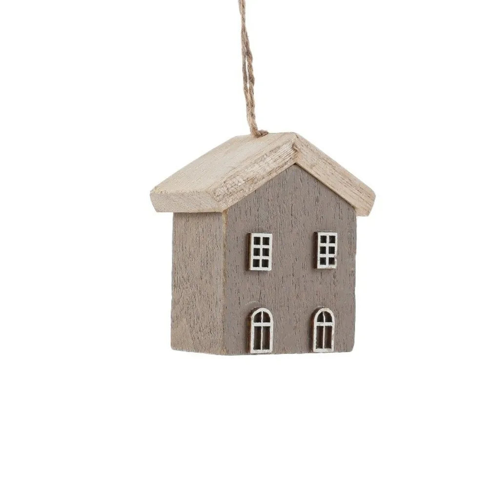 Wooden Christmas House Ornament – DIY Log Village Pendant Christmas Ornament Richie's
