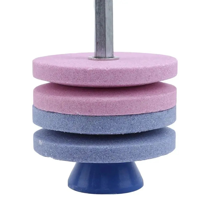 Lawn Mower Blade Sharpener – Universal Drill Grinding Tool Blade Sharpener Tool Richie's 4 layers pink blue M