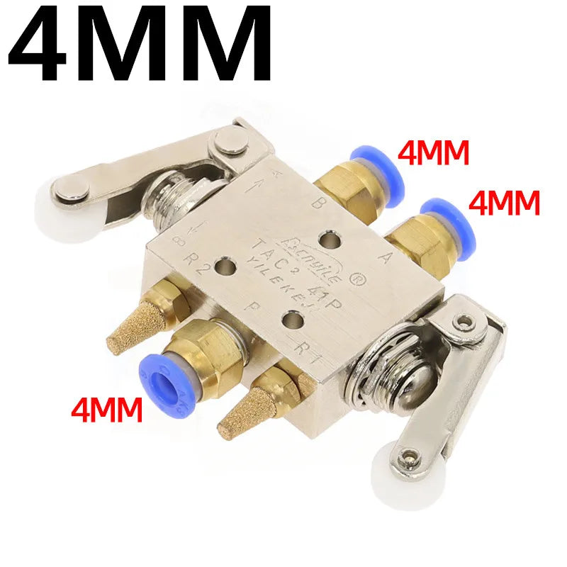 TAC2-41PP+34C 2-Position 5-Way Pneumatic Mechanical Valve 1/8" Pneumatic Valve Richie's TAC2-41PP-34C-PC4MM
