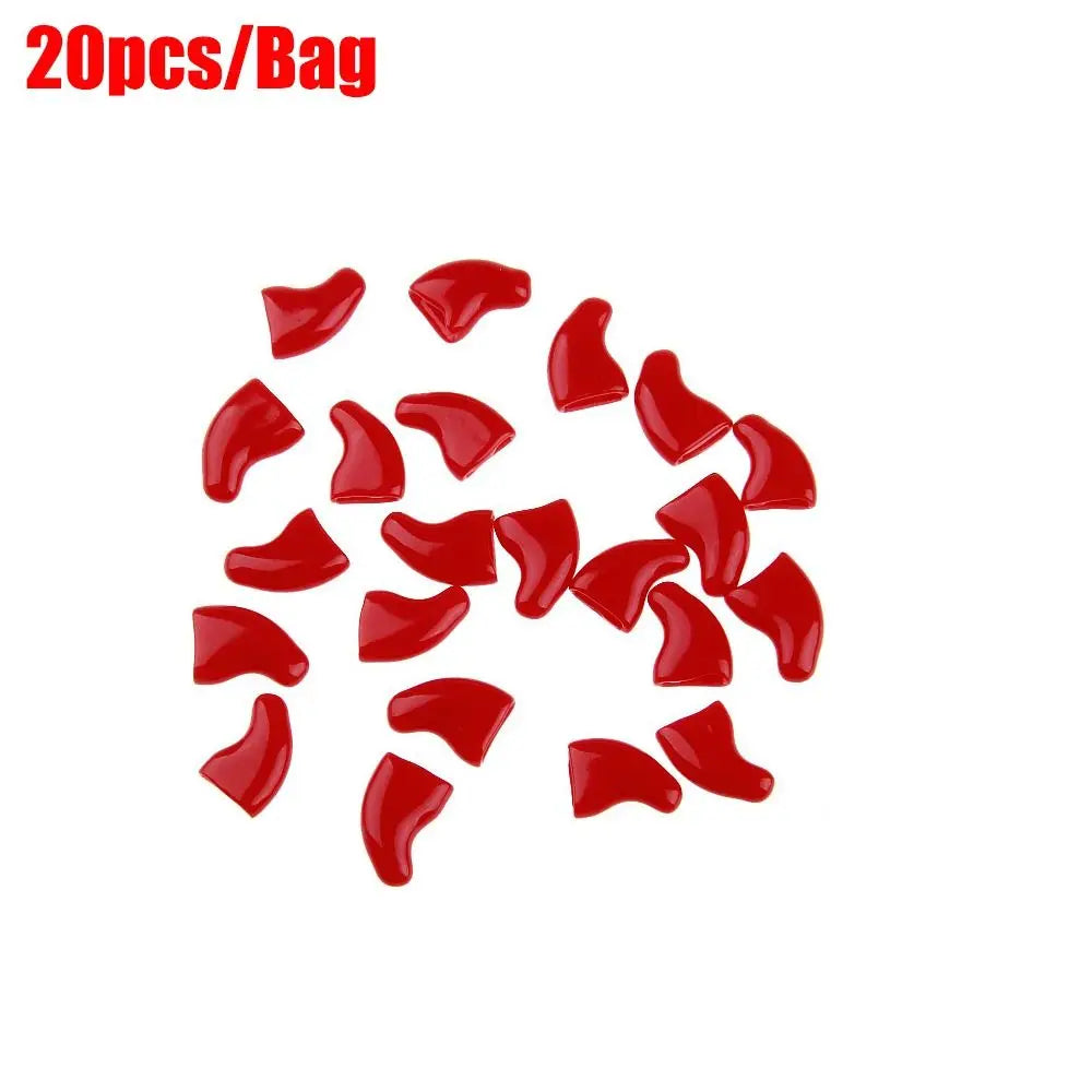 Silicone Cat Nail Caps – Soft Colorful Claw Covers 20 Pack Cat Nail Caps Richie's red