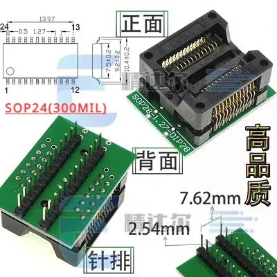 SOP/TSSOP to DIP Programmer Adapter Socket Set 8–28 Pin IC Programmer Adapter Richie's SOP24(300MIL)
