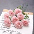 10Pcs Silk Artificial Carnations Fake Flowers with Bendable Stems Artificial Flowers Richie's