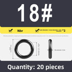 Kande Nitrile O-Ring Set 20-30pcs 1.4-26.5mm Oil Seal Gasket Rubber O-Ring Set Richie's 23.8x3.1 20pcs
