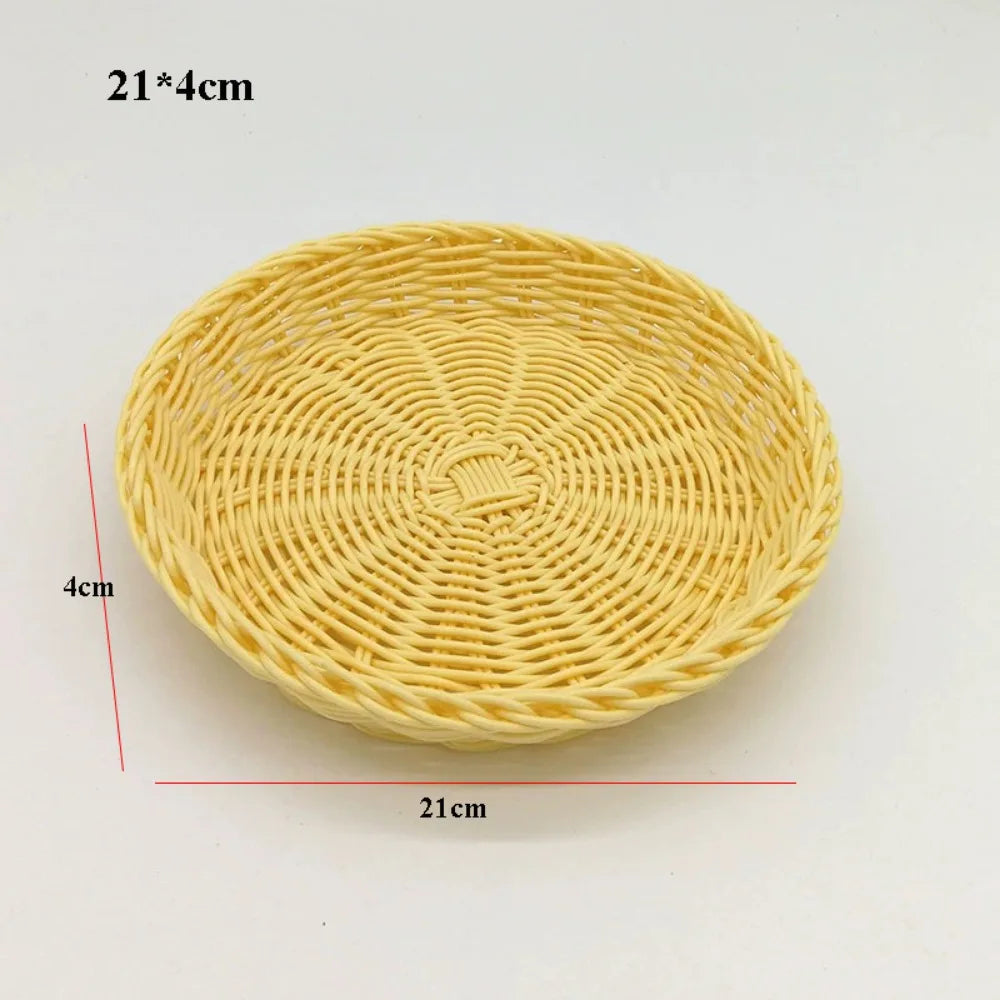 Wicker Woven Serving Basket – Bread, Fruit & Vegetable Tray Woven Serving Basket Richie's 21-4cm