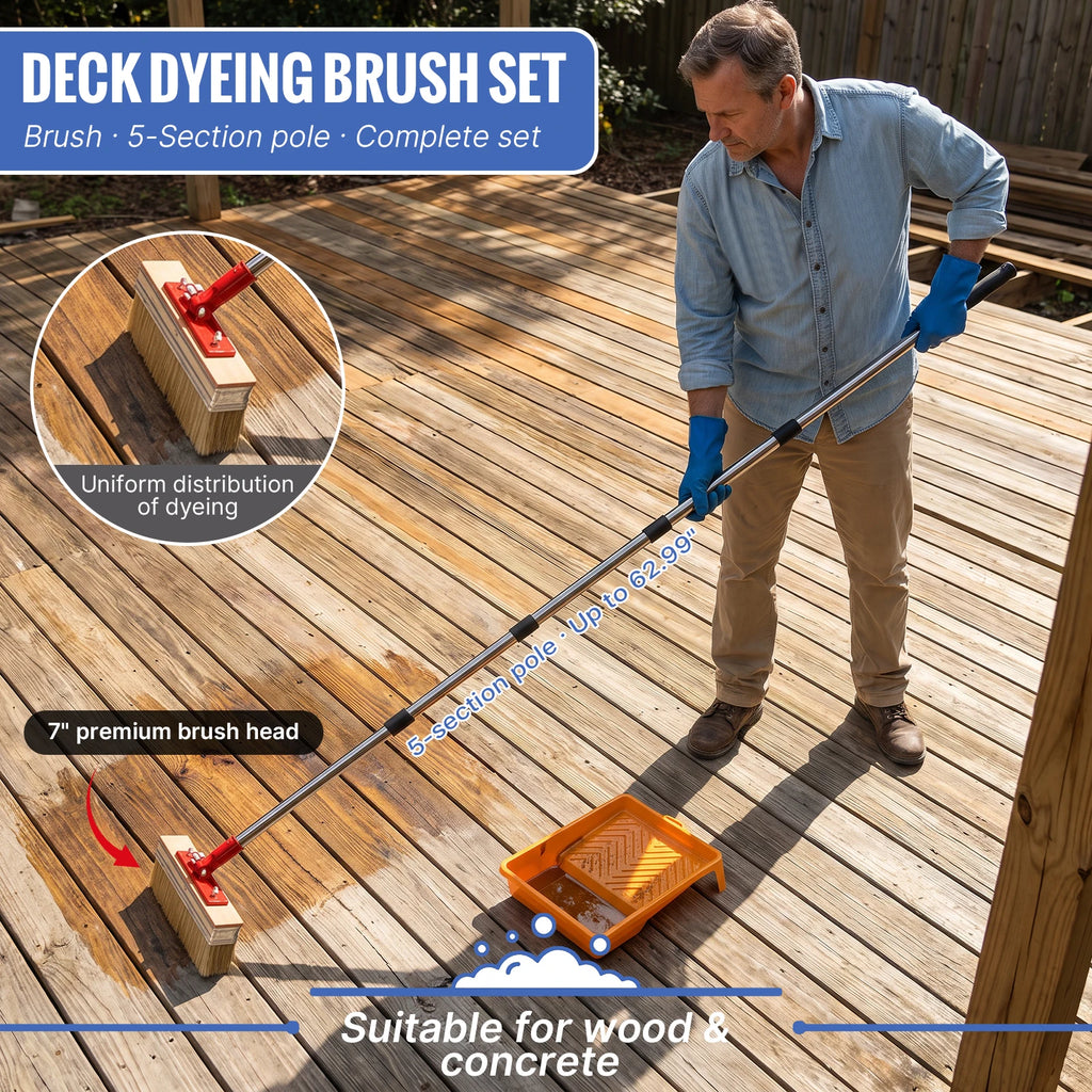 Long Handle Deck Stain Brush – Telescoping Pole, Adjustable Head Deck Stain Brush Richie's