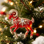Acrylic Goat Hanging Ornament Rhinestone Christmas Décor Christmas Ornament Richie's 3