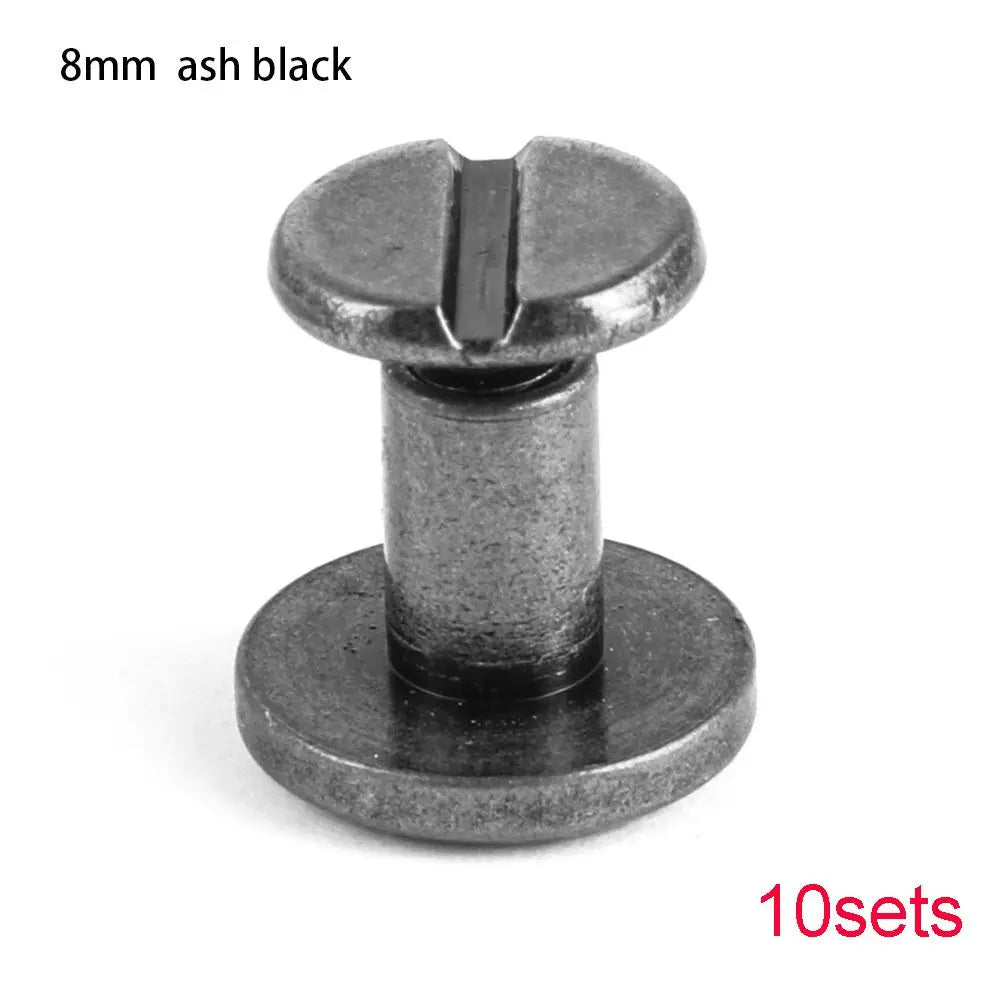 10 Sets Heart Pattern Copper Rivets – DIY Leather Craft Studs Leather Craft Rivets Richie's ash black 8mm