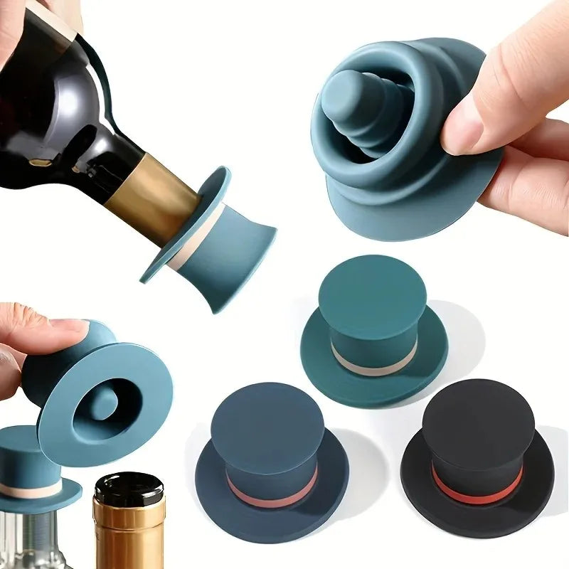3-Pack Magic Hat Silicone Wine Bottle Stoppers – Airtight Seal Wine Bottle Stopper Richie's