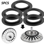 5-Pack Rubber Seal Gasket for Sink Drain Basket Strainer Drain Seal Gasket Richie's