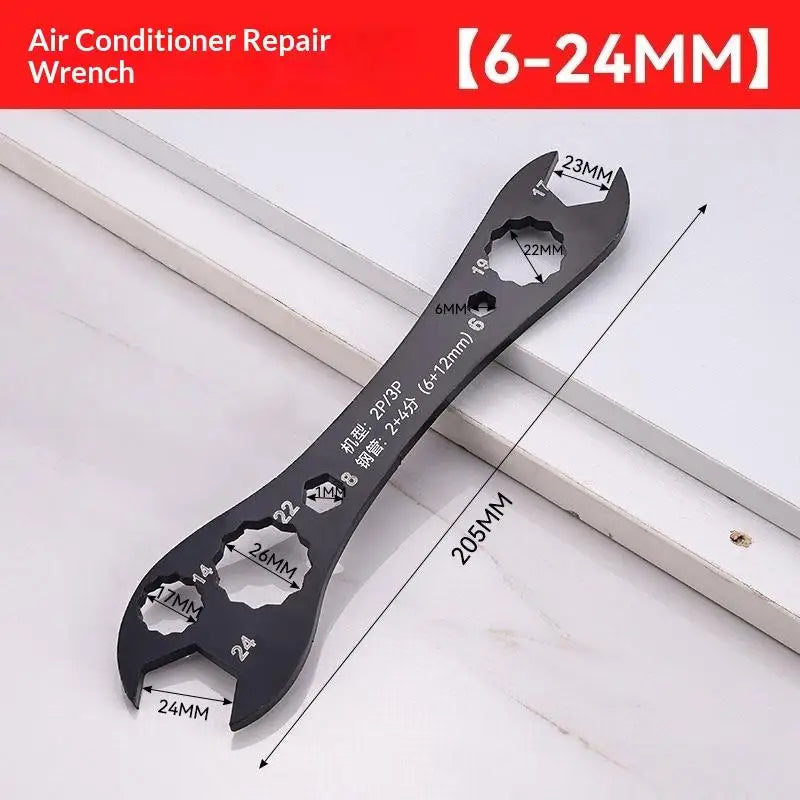 AC Double-End Open Wrench 7-in-1 HVAC Tool | 50# Steel HVAC Hand Wrench Richie's A2