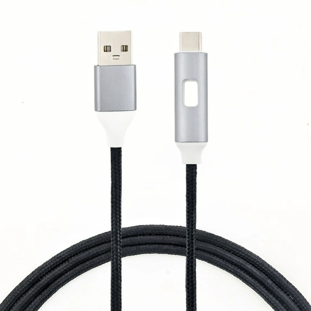 120W LED Glowing USB-A to Type-C Fast Charging Cable 1M USB Charging Cable Richie's Black 1m