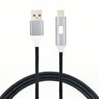 120W LED Glowing USB-A to Type-C Fast Charging Cable 1M USB Charging Cable Richie's Black 1m