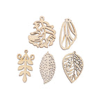 50Pcs Hollow Leaf Wooden Cutouts DIY Craft Embellishments Wood Craft Cutouts Richie's