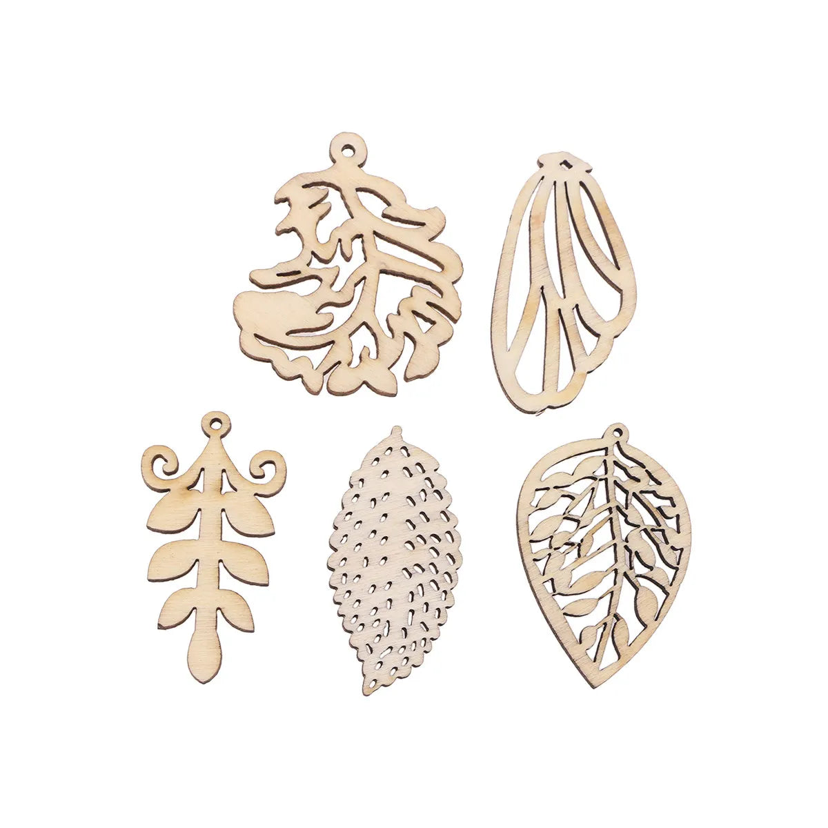 50Pcs Hollow Leaf Wooden Cutouts DIY Craft Embellishments Wood Craft Cutouts Richie's
