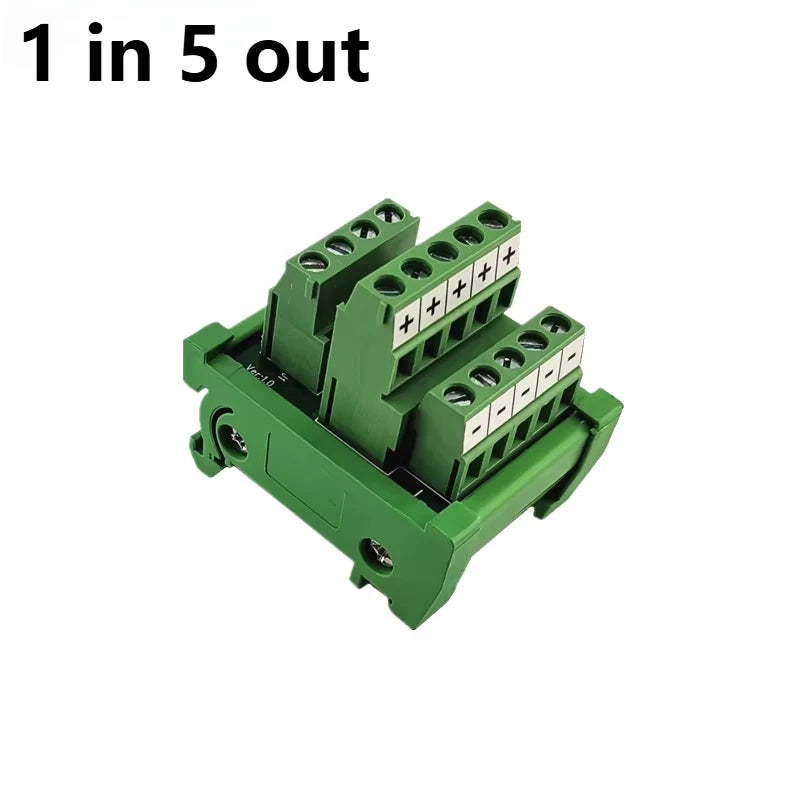 Guide Rail Terminal Block 1 In 5/8/16 Out Power Distribution Box Terminal Block Richie's 1 in 5 out 1PCS