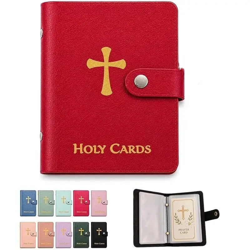 Leather Holy Card Holder – Prayer Card Organizer, Snap Close Card & ID Holder Richie's
