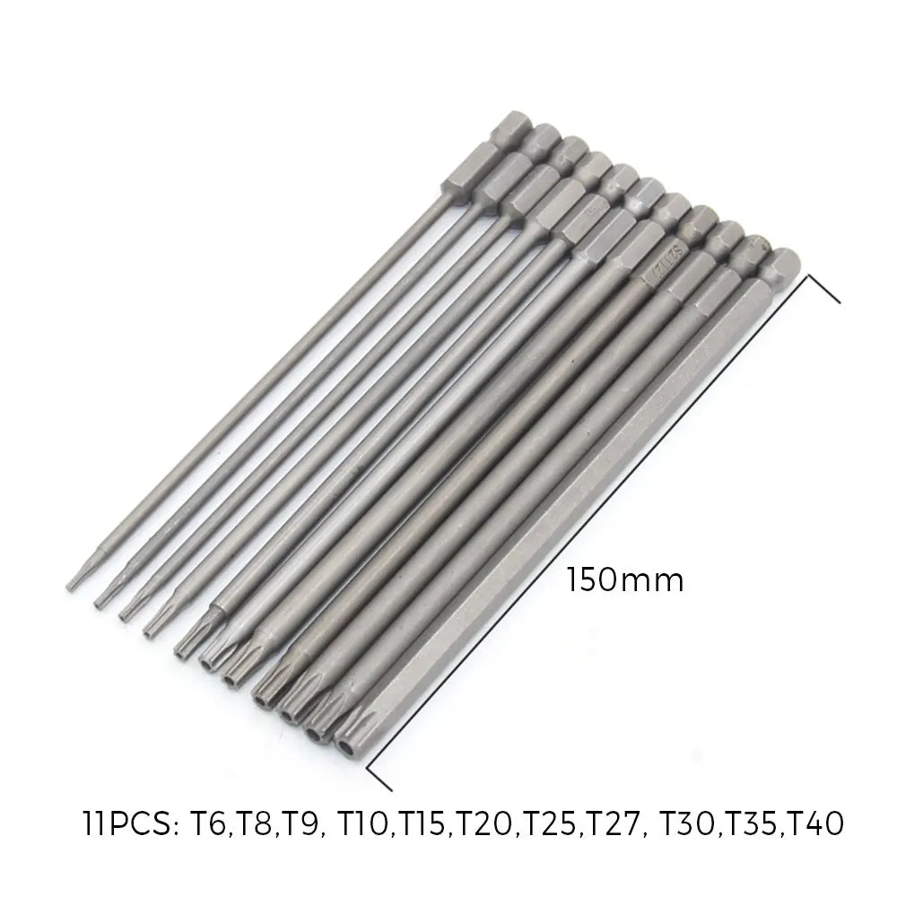 Torx Tamper-Proof Magnetic Bit Set 8/11 Pc 1/4" Hex | Binoax Screwdriver Bit Set Richie's