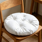 Round Silk Fabric Chair Cushion Non-Slip Tatami Seat Pad Chair Cushion Richie's White