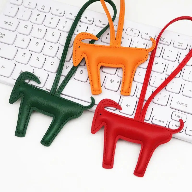 2027 Year of the Sheep Goat Keychain PU Leather Bag Charm Pendant Keychain Pendant Richie's