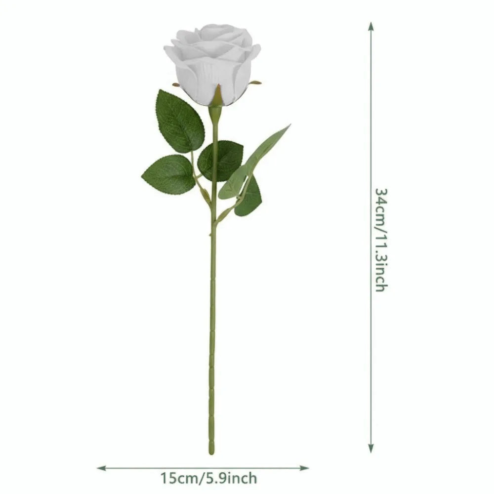 Silk Rose Artificial Bouquet – Faux Flowers for Wedding & Home Decor Artificial Flower Bouquet Richie's White