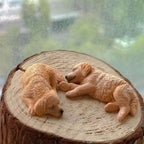 2Pcs Golden Retriever Sleeping Puppy Resin Car Ornaments Resin Dog Figurine Richie's