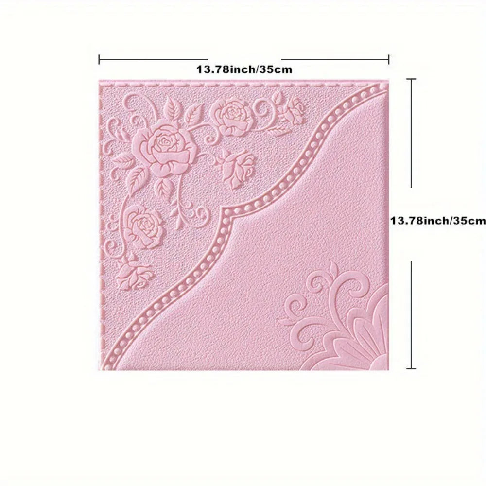 4-Pack 3D Peel & Stick Wall Panels – XPE Foam Home Décor Tiles 3D Wall Panels Richie's Pink