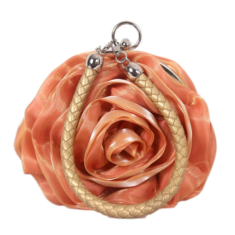 Vintage Floral Rose Evening Clutch Bag | Bridal Wedding Purse Evening Clutch Bag Richie's Gold