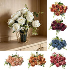9-Head Multicolor Artificial Rose Bouquet – Bridal & Home Decor Artificial Flower Bouquet Richie's