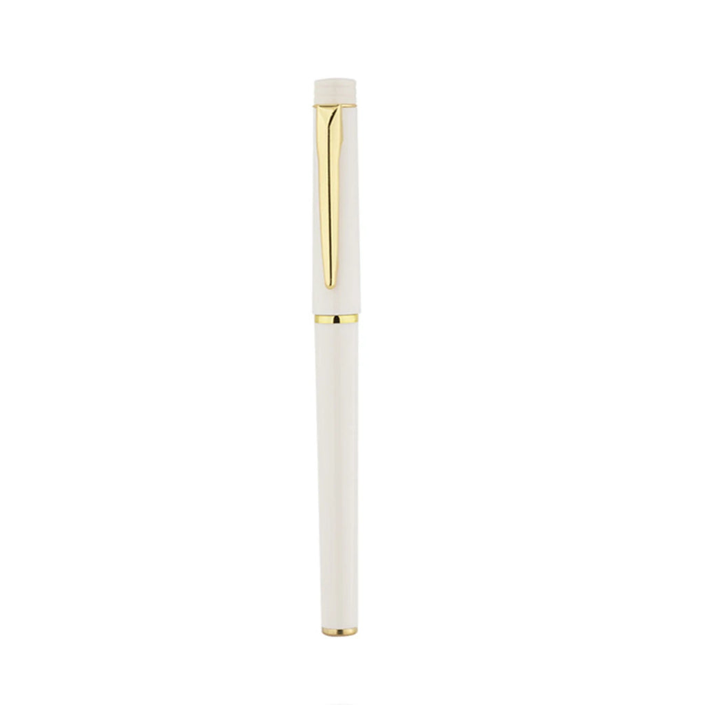 White Gold Rimmed Gel Pen 0.5mm Black Ink – Office Style Gel Pen Richie's