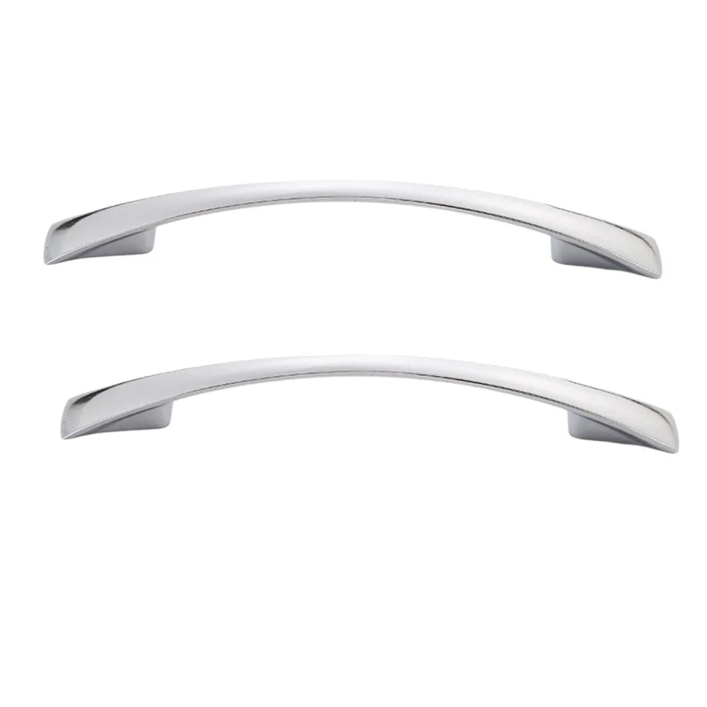 2PCS Curved Aluminum Cabinet Handles – Drawer Pulls 96–160mm Cabinet Drawer Pulls Richie's Silver 128mm