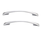 2PCS Curved Aluminum Cabinet Handles – Drawer Pulls 96–160mm Cabinet Drawer Pulls Richie's Silver 128mm