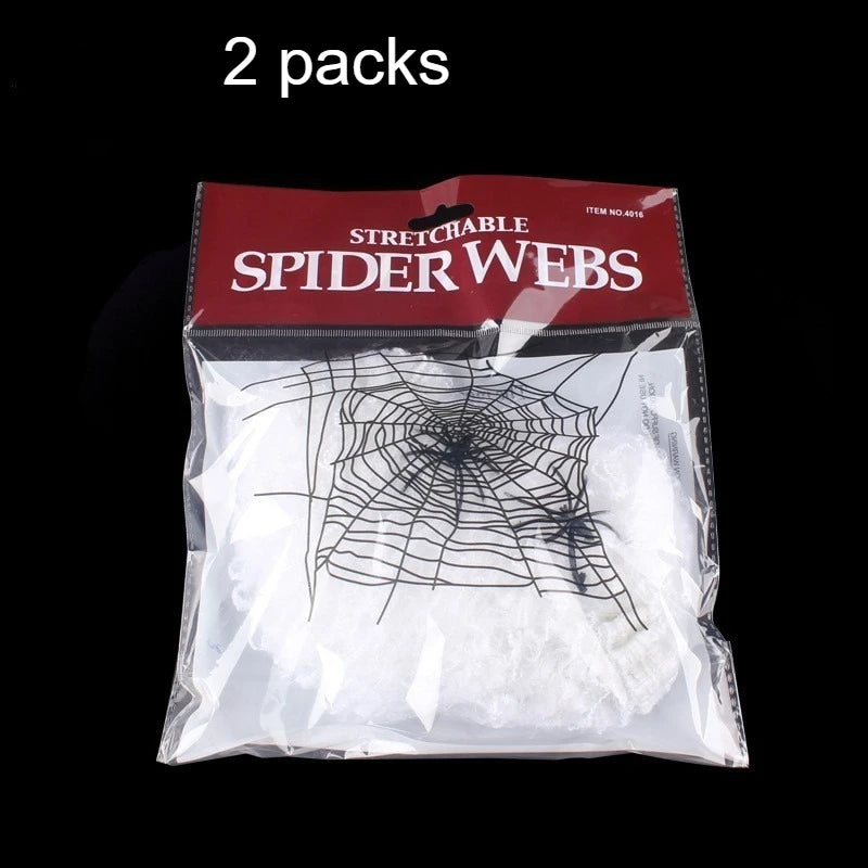 Stretchable Halloween Spider Web Decorations with 2 Spiders Halloween Decoration Richie's 2 packs one size fits all