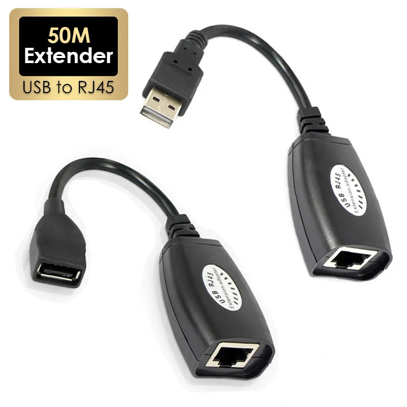 USB to RJ45 Ethernet USB Extender Adapter Pair – 50M Range USB Network Extender Richie's