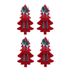 Christmas Cutlery Holder Bags | Festive Non-Woven Fabric 4 Pcs
