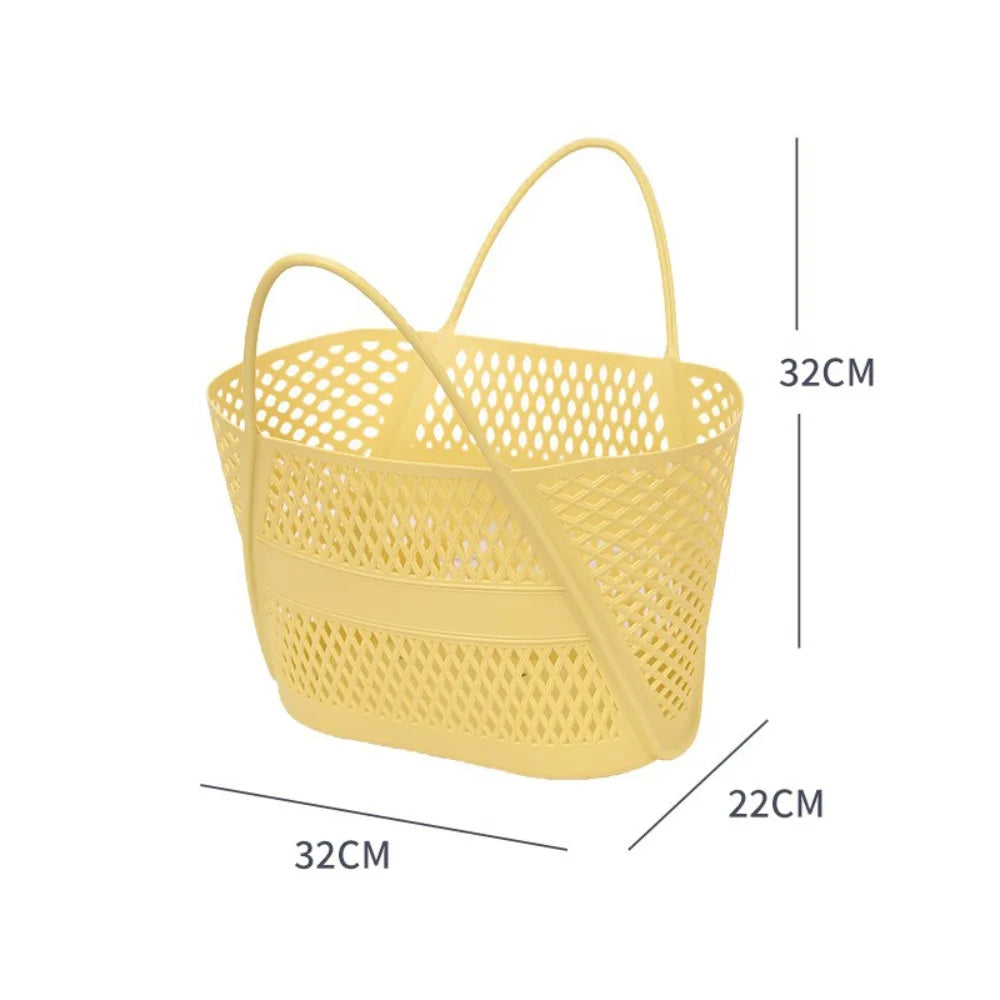 PP Hollow Bathroom Storage Basket – Large Capacity Laundry Hamper Bathroom Storage Basket Richie's Yellow
